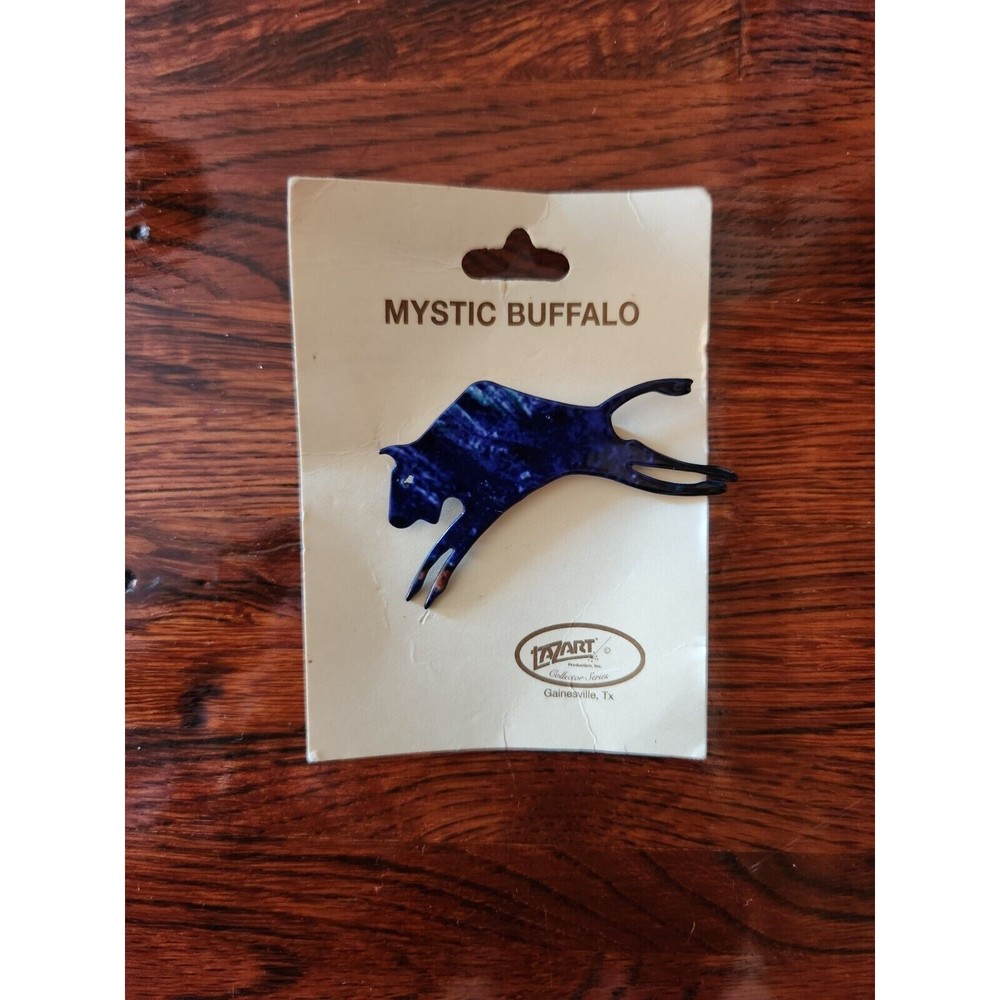 Mystic Buffalo Lazart Fred Harvey Pin Wildlife Animal Jewelry